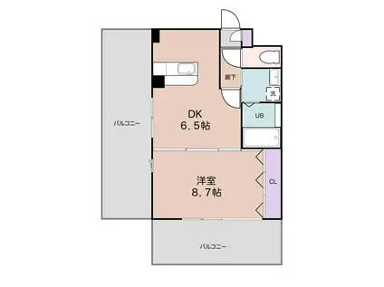 アートシャルマン東仙台(1DK/5階)の間取り写真