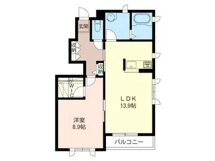 PLATINUM21(1LDK/1階)の間取り写真