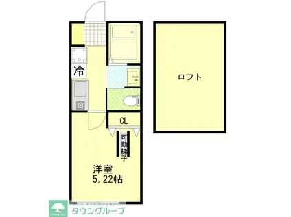 ランドホップ鶴見生麦(1K/2階)の間取り写真