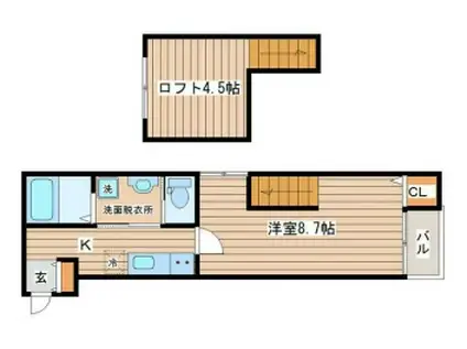 LINK STAGE郡山(1K/2階)の間取り写真