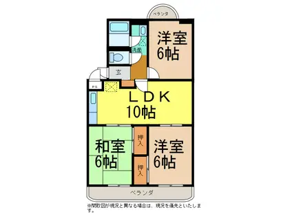 石川マンションⅠ(3LDK/2階)の間取り写真