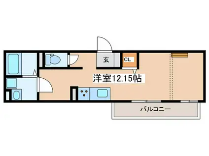 JR東海道本線 平塚駅 バス乗車時間:16分 最寄りバス停で下車 徒歩7分 3階建 築5年(ワンルーム/1階)の間取り写真