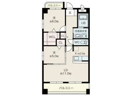 サンファミリア(2LDK/1階)の間取り写真