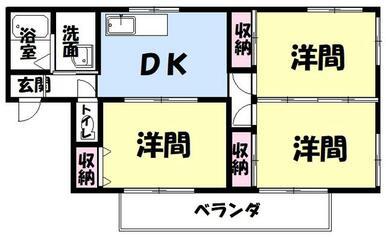 コーポ・フジサンフレッチェ(3DK/3階)の間取り写真