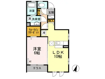 メゾン・ド・グランメールTIII(1LDK/1階)の間取り写真