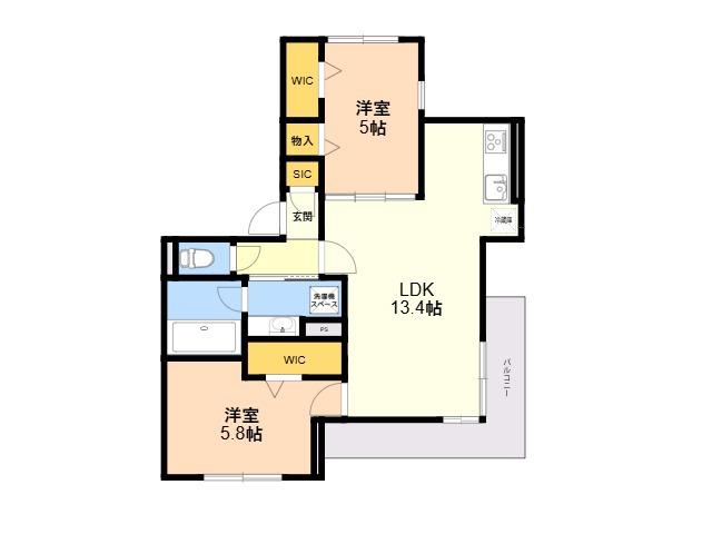 D-RESIDENCE光丘町A棟(2LDK/3階)の間取り写真
