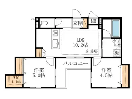 CIELOシエロ(2LDK/2階)の間取り写真