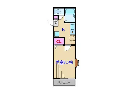 フレアコンフォール日吉B棟(1K/3階)の間取り写真