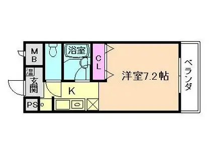 クロワール北梅田(1K/3階)の間取り写真