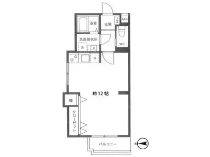 ファイブヒルズ(ワンルーム/2階)の間取り写真