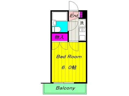コーポウエスト(1K/3階)の間取り写真