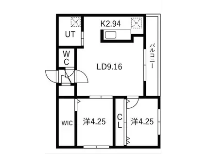 本郷通5丁目南MS(1LDK/2階)の間取り写真