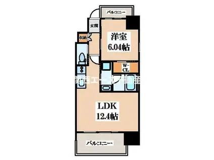 プレジオ森河内ASIAN(1LDK/7階)の間取り写真