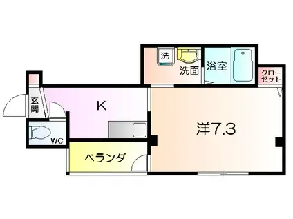 NM・DIX-HUIT(1K/4階)の間取り写真