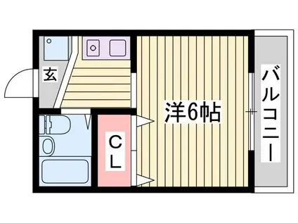 パームハイツ(1K/2階)の間取り写真