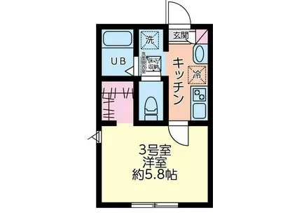 アクセス西谷鶴ヶ峰(1K/1階)の間取り写真