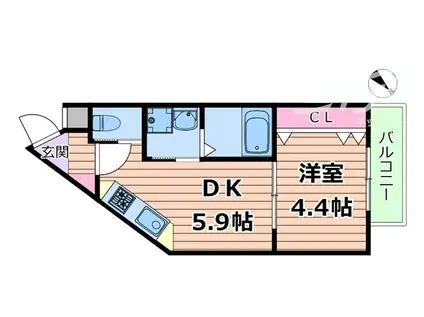 KORE・YIELD千里丘(1DK/3階)の間取り写真