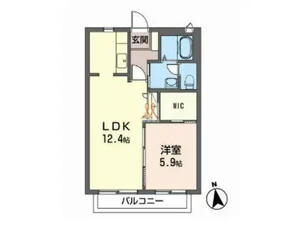 シャーメゾン・アゼリア(1LDK/1階)の間取り写真