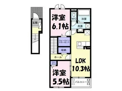エレガンスKM(2LDK/2階)の間取り写真