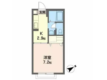 セントラルプラザ A(1K/1階)の間取り写真