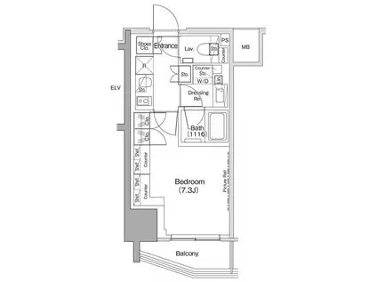 アーハネックス三田(1K/4階)の間取り写真