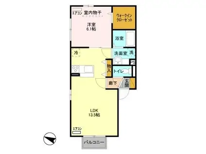 メゾンK II(1LDK/2階)の間取り写真