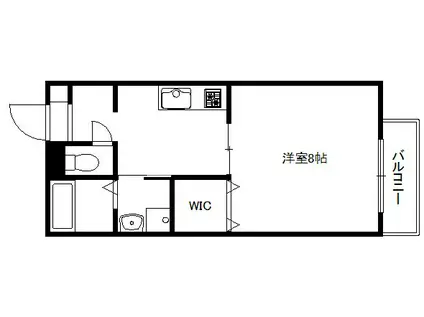 カナル桃山(1K/2階)の間取り写真