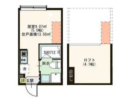 ラ・メール平和台(ワンルーム/1階)の間取り写真