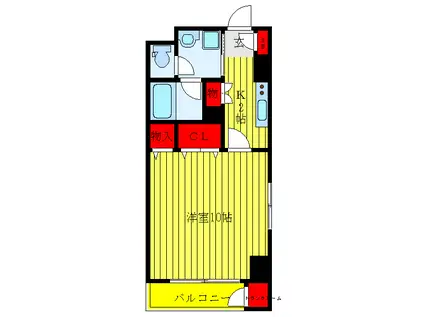 オリーブマンション荒川(1K/4階)の間取り写真