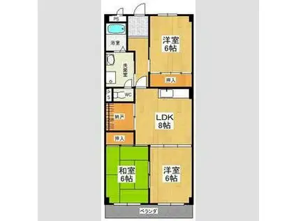 ライム・ヴィラ(3SLDK/6階)の間取り写真