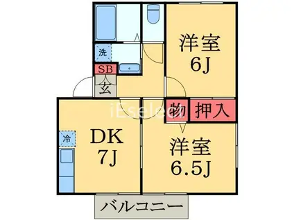 ドルチェSOGA(2DK/2階)の間取り写真