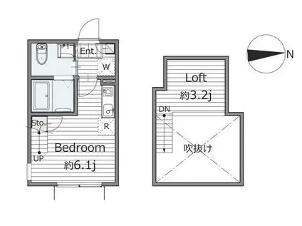 アドラブール日吉II(ワンルーム/1階)の間取り写真