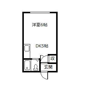 メゾン北(1DK/1階)の間取り写真