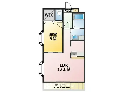 グラソル逢妻(1LDK/2階)の間取り写真