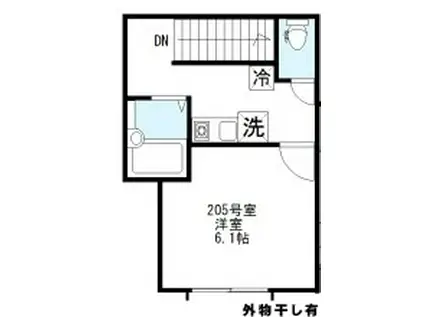 レイクヒル久が原(1K/2階)の間取り写真