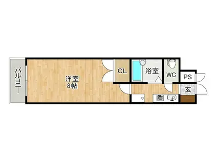 リファレンス片野(1K/9階)の間取り写真