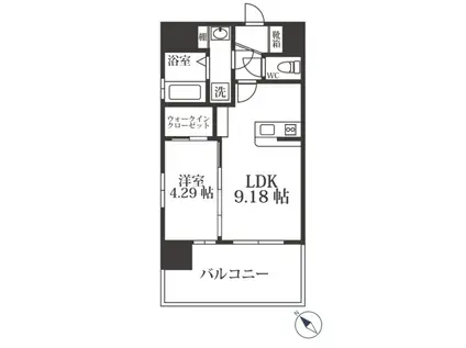 COCCINELLE(1LDK/13階)の間取り写真
