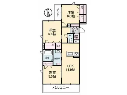 L´ECRIN翠(3LDK/2階)の間取り写真