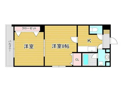 プリンセス香春口(2K/5階)の間取り写真