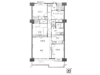 ライオンズマンション南市川(3SLDK/11階)の間取り写真