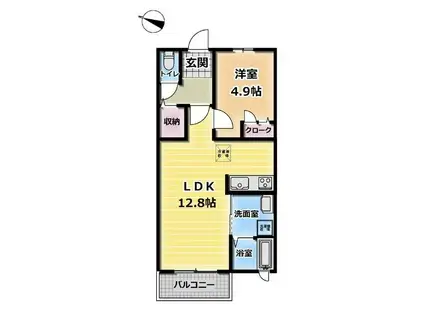 グランエスポワール湘南辻堂(1LDK/2階)の間取り写真