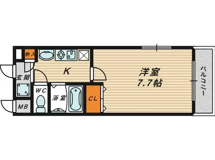 M´プラザ蒲生四駅前(1K/7階)の間取り写真
