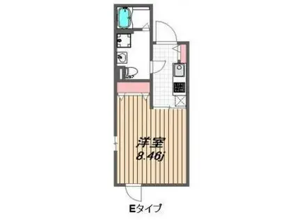 B.G.GRAND UNOKI(1K/2階)の間取り写真