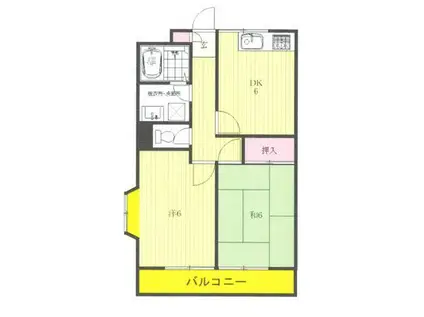 サニーコーポベル(2DK/2階)の間取り写真