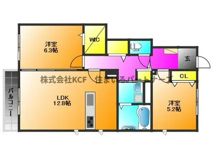 リベルタス(2LDK/1階)の間取り写真