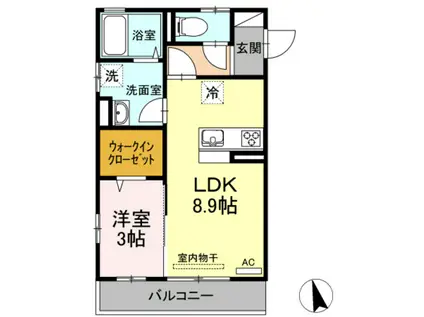 パインホープ(1LDK/3階)の間取り写真