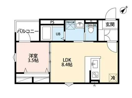 RSONNE NOIR(1LDK/1階)の間取り写真