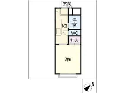パラシオ アスール(1K/3階)の間取り写真