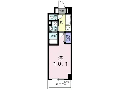 CUORE(1K/6階)の間取り写真