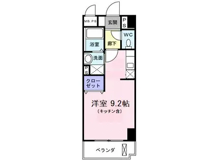 カーサ ヴェンティ(ワンルーム/10階)の間取り写真